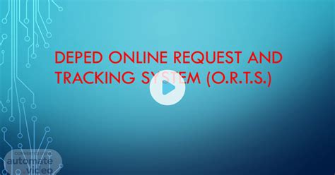 deped online request and tracking system login|Tracking System .